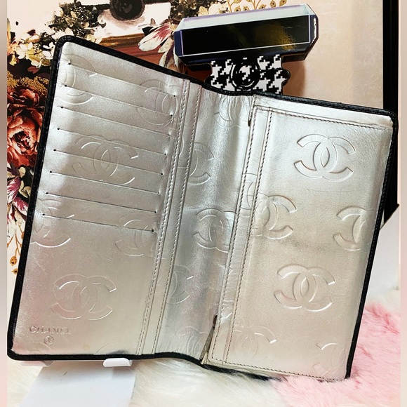π₯LOW START-π₯π₯CHANEL Combon Line Lambskin Long Bifold Wallet - Picture 4 of 16